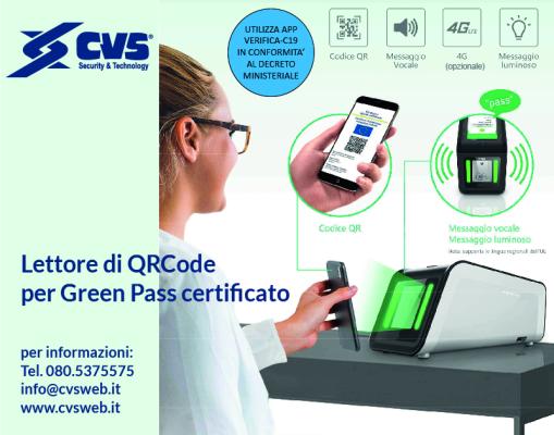 Lettore di QRCode per Green Pass certificato